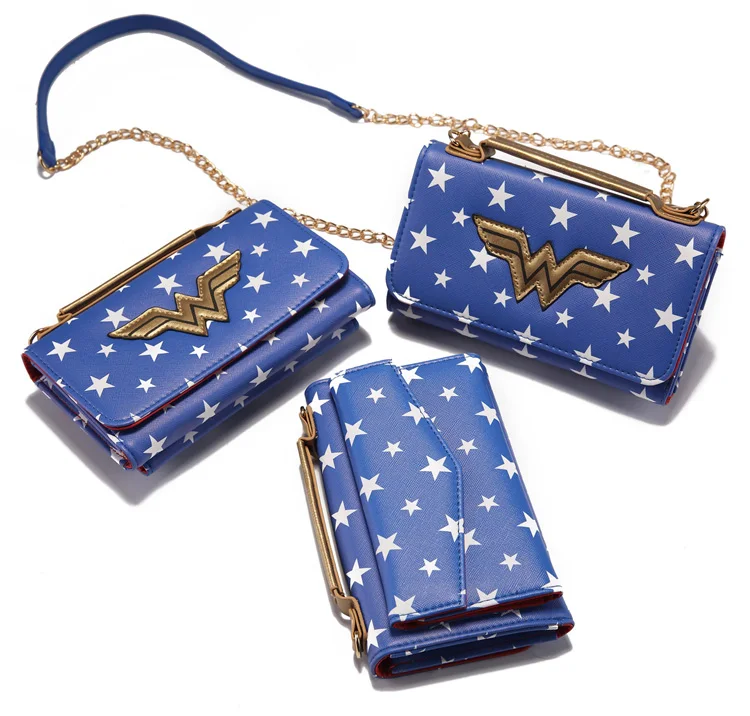 

DC Justice League Wonder Woman Logo Shoulder Bag PU Leather Messenger Crossbody Handbag Wallet Lady Women's Purse Gift