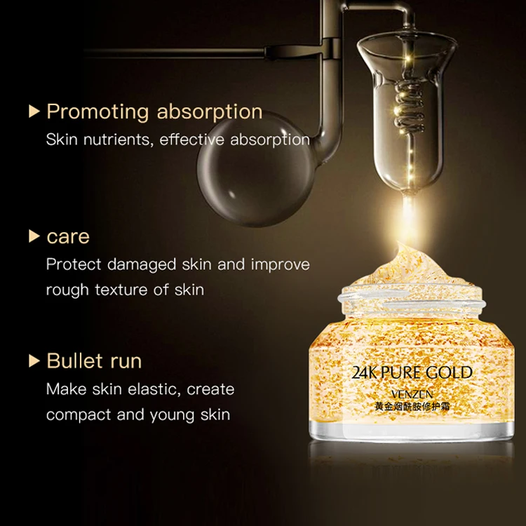 OEM Venzen moisturizing anti aging skin repair 24k gold face cream