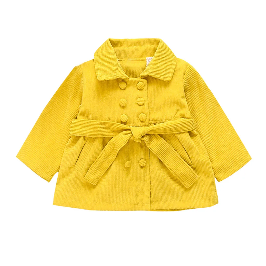Пальто для малышей; зимняя теплая куртка с длинными рукавами для маленьких девочек; плотная двубортная верхняя одежда; пальто; высококачественные материалы с поясом