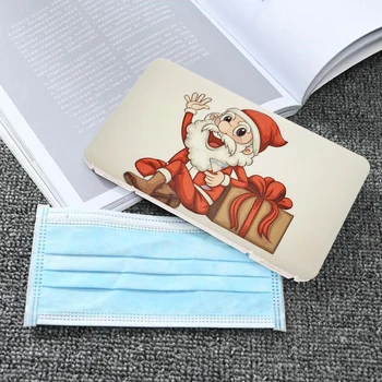 

1pc Santa Claus Portable Disposable Mask Storage Box Waterproof Face Cover Case Mask Storage Seal Box