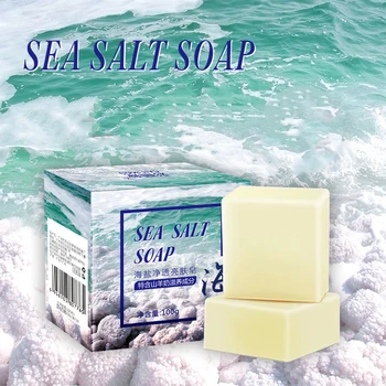 

100g Sea Salt Soap Removal Pimple Pores Acne Treatment Cleaner Moisturizing Goat Milk Face Wash Soap Base Skin Care