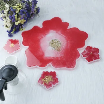 

DIY Flower Mold Crystal Epoxy Resin Mold Silicone Mirror Tabletop Table Mold Coaster Base Mold For Jewelry making