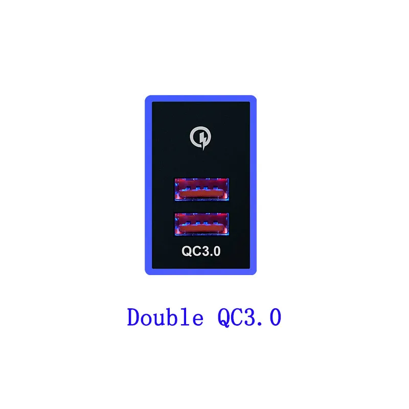 Автомобильное зарядное устройство USB с двумя разъемами QC3.0 и дисплеем напряжения
