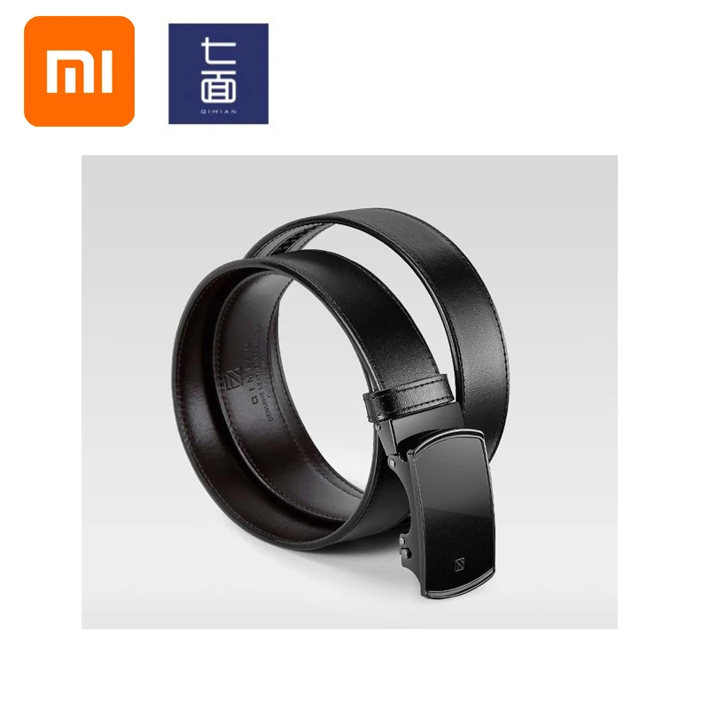 Xiaomi qimian кожаный мужской ремень кожаный с автоматической пряжкой слой кожаный деловой Повседневный Простой ремень