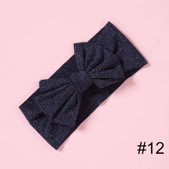 1pcs Solid Color Bowknot Baby Headband Elastic Turban Hairband Baby Girl Headbands Hair bands for Baby Girls Hair accessories 12