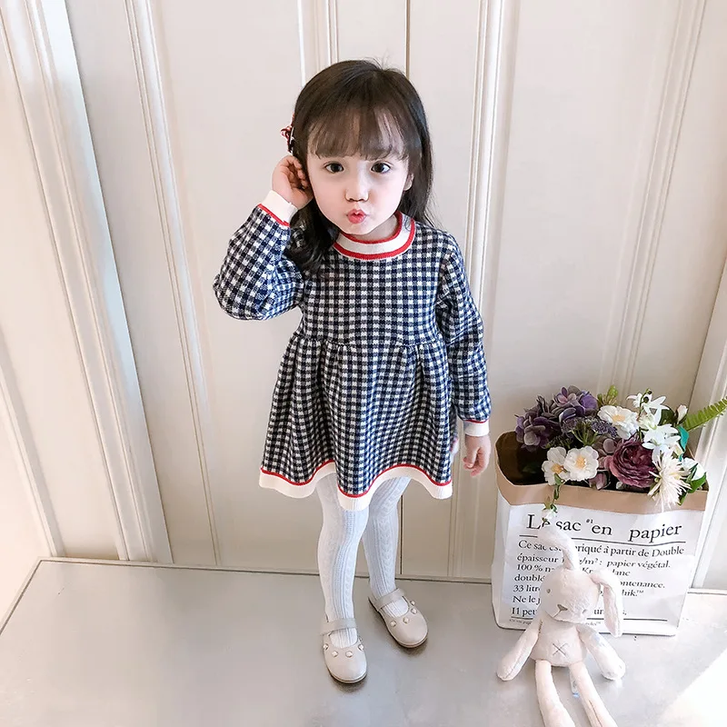 

1-5-Year-Old Girls 2 Spring And Autumn Sweater 3 Mid-length 4 Thick Yarn Skirt Children Baby Yarn Knitted Skirts