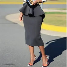 Плиссированная элегантная темпераментная юбка OL офисная деловая Женская облегающая Высокая талия модная Юбка До Колена однотонная Удобная