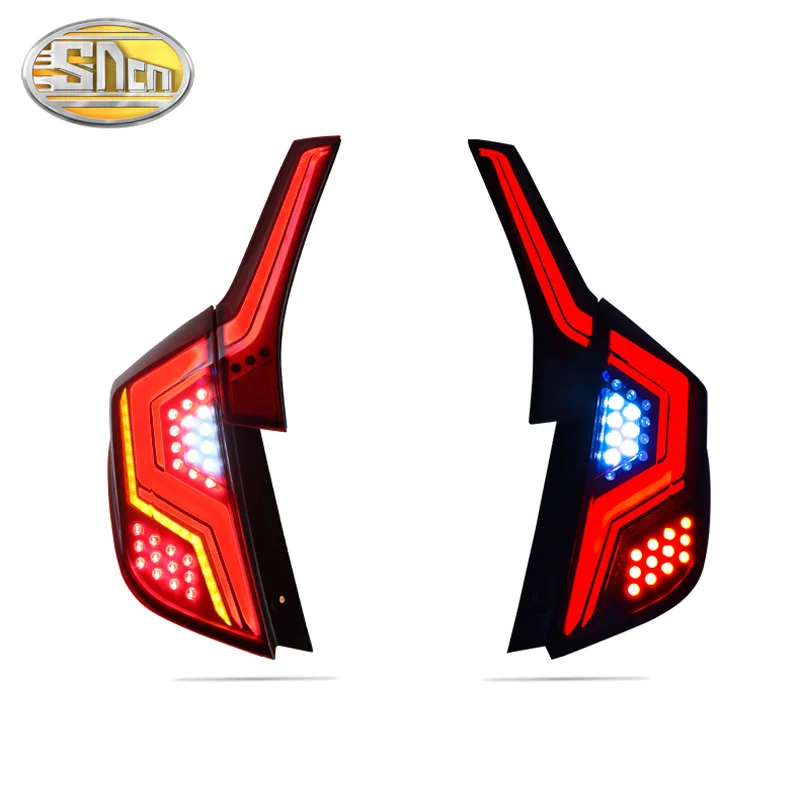 Rear Fog Lamp + Brake Light + Reverse + Dynamic Turn Signal Car LED Tail Light Taillight For Honda JAZZ FIT GK5 2014 - 2018