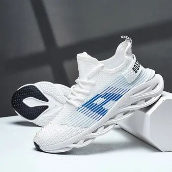 

Classic Men's Plus Size Casual Trend Spring And Autumn Personality Young Comfortable And Breathable Coconut Shoes Fly Woven Blue