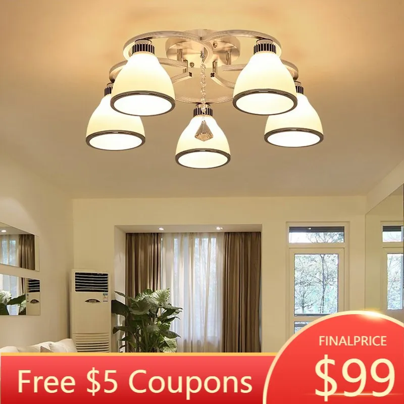 Living room chandelier modern simple l bedroom lamp dining circular LED Chandelier | Освещение