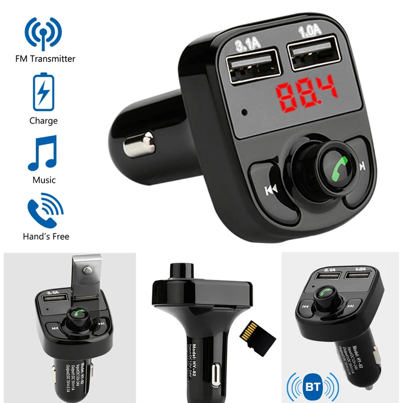 VicTsing FM передатчик автомобильный Bluetooth комплект MP3-плеер Радио адаптер с двумя USB Автомобильное зарядное устройство Hands-free TF CVC шумоподавление