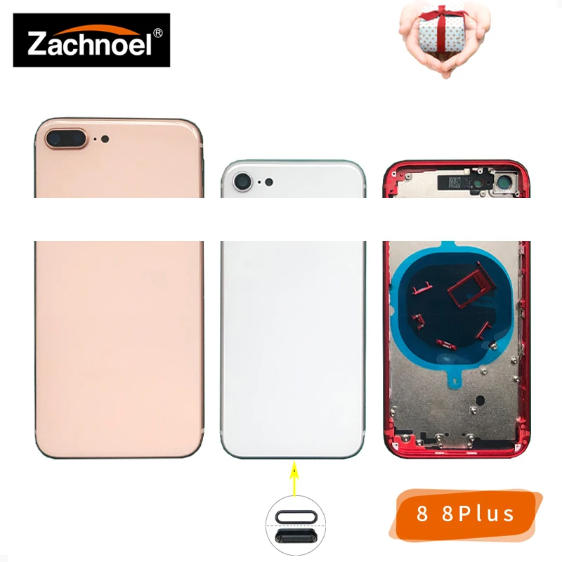 

Chassis for iPhone 8 8G 8Plus Plus Back Housing Battery Door Cover Case Middle Frame Body with Glass Space Gray White Gold Red