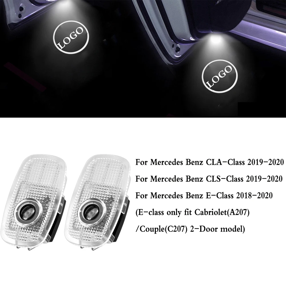 

LED Car Door Lights Logo Laser Projector Lamp Courtesy Ghost Emblem Projection Luces for Mercedes AMG CLA CLS E Class A207 C207