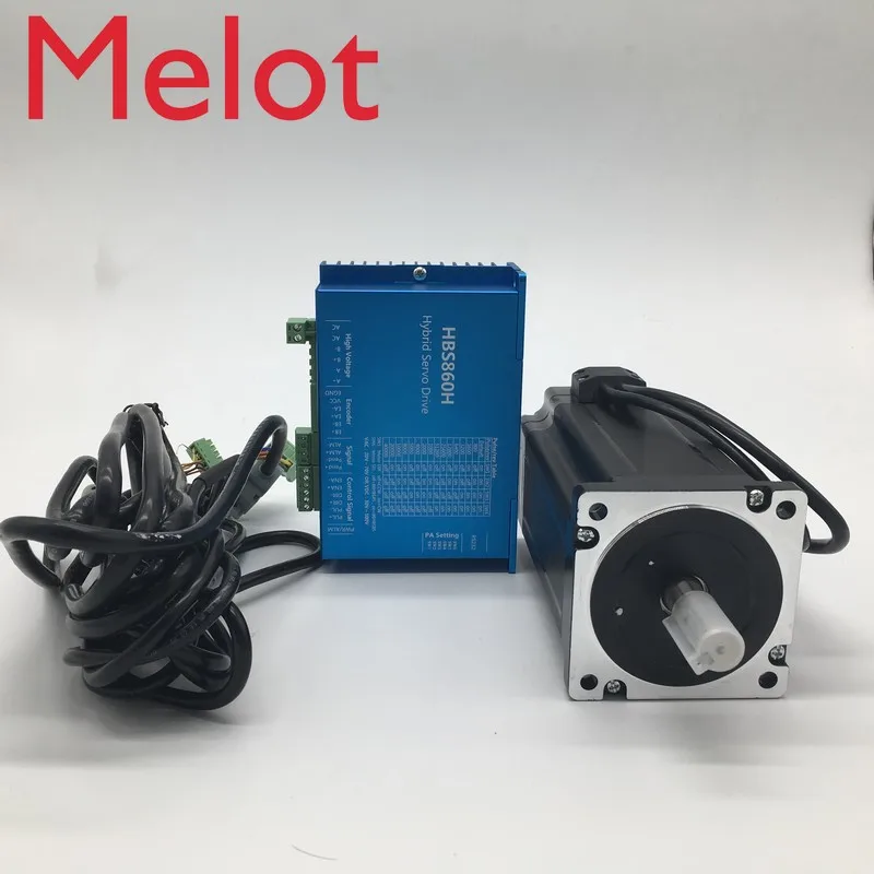 

NEMA34 86mm Flange 12Nm 1714Oz-in DSP Closed Loop Hybrid Stepper Motor &Drive Kit Easy Servo for CNC With Coolling Fan