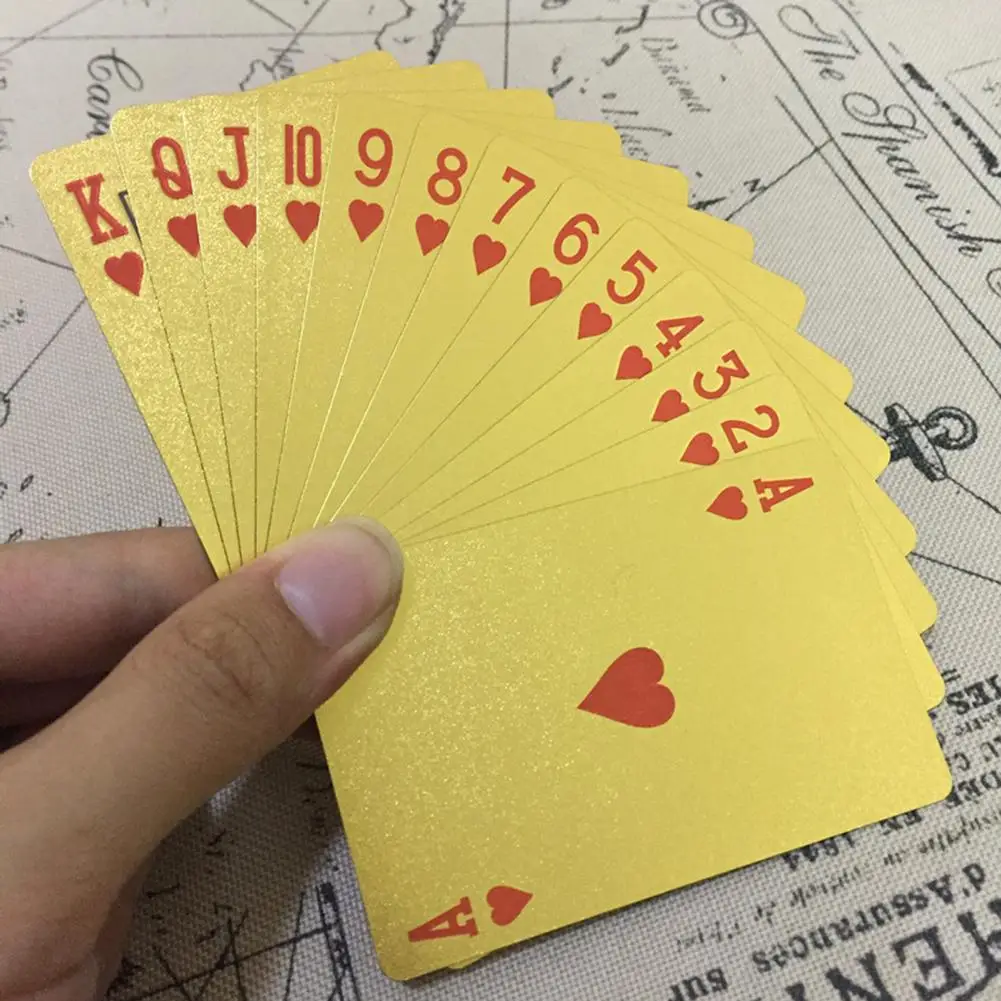  Hot High Quality Durable Plastic Playing Cards Waterproof Golden Poker Black Gold Collection Black  - 4000133816168