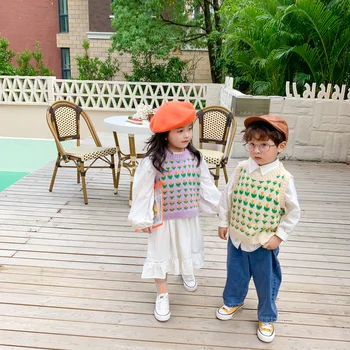 

3865 New Spring And Autumn Children Thin Cardigan Boys and Girls Vest Outerwear Toddler Vest Cardigan Infantil Renda