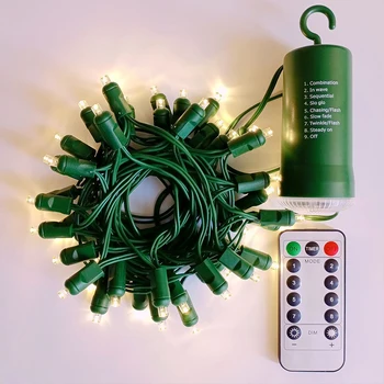 

5m Christmas Tree Light String 8Functions Battery Box 50LED String Lights Garden Lawn Holiday Scene Lights Warm White Xmas Decor