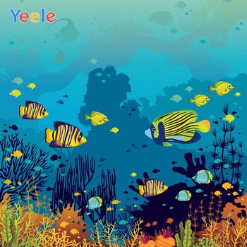 

Yeele Clownfish Famliy Cartoon Wallpaper Home Decor Photography Backdrop Personalized Photographic Backgrounds For Photo Studio