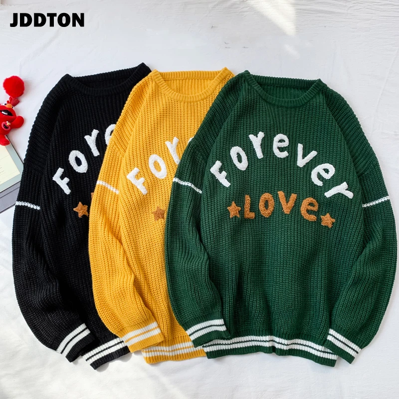 JDDTON Men's O Neck Sweater Casual Loog Sleeve Clothing Sweater Loose Coat Streetwear Jumper Pullover Male Fashion Clothes JE376 JDDTON Men's O Neck Sweater Casual Loog Sleeve Clothing Sweater Loose Coat Streetwear Jumper Pullover Male Fashion Clothes JE376