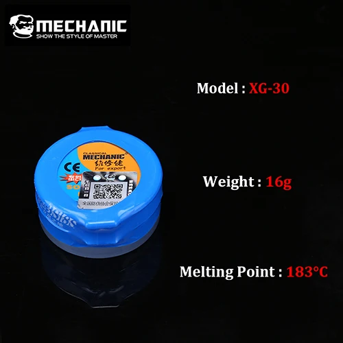 XG-30 MECHANIC Оловянная паста BGA Reballing Sn63/Pb37 сварочная паста паяльная паста Флюс для паяльной станции BGA - Цвет: XG-30