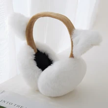 Новое поступление, женские наушники для девочек, милые меховые наушники с кошачьими ушками и бантом, удобные мягкие уличные зимние наушники AD0890