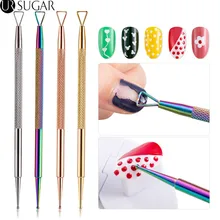 1 шт., розовое золото, УФ-гель для удаления, двухсторонняя точечная ручка, нержавеющая сталь, золото, серебро, педикюр, Маникюрный Инструмент для ногтей, инструменты для УФ-геля