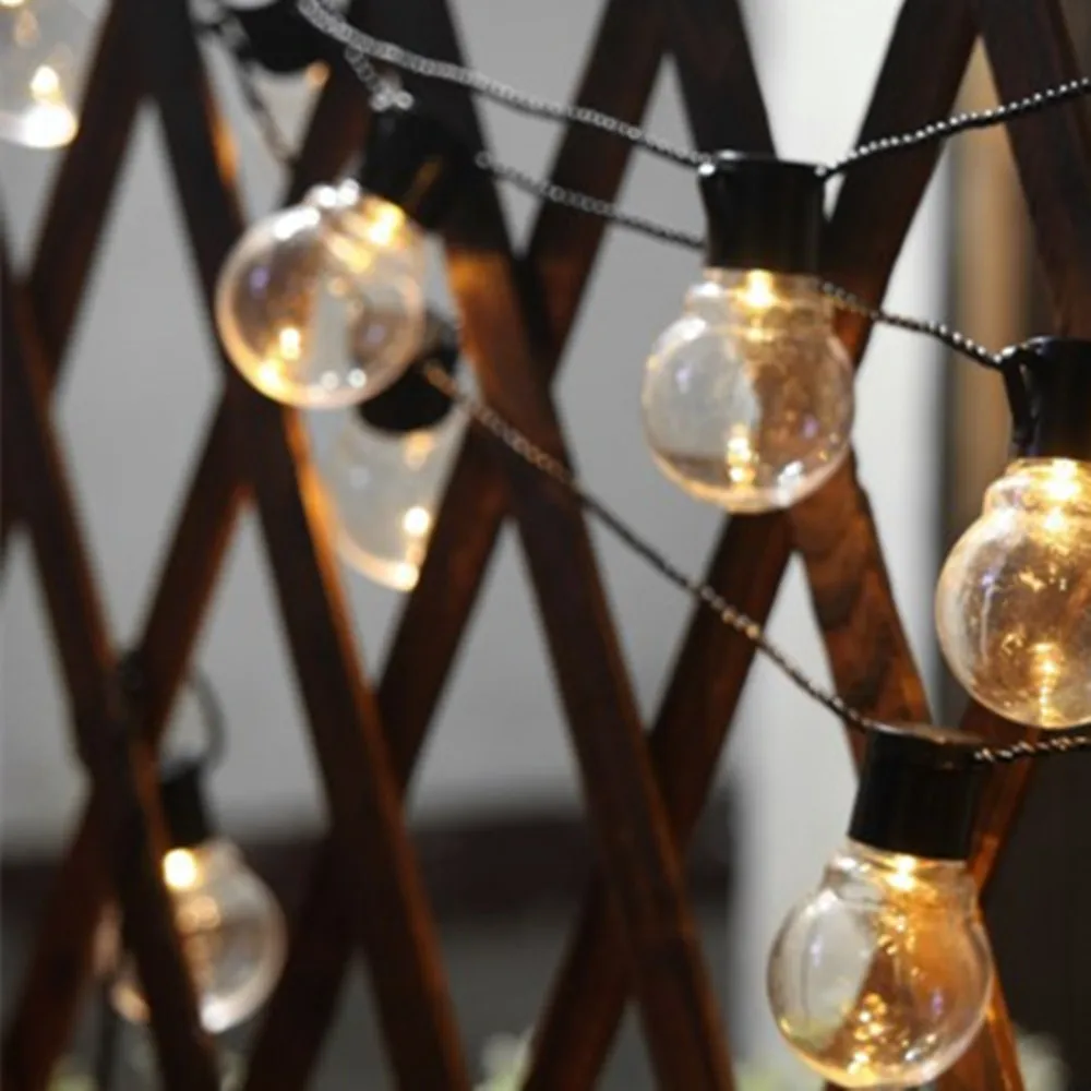 

YIYANG New Ball Christmas LED String Light AC220V 5M 20leds Transparent G50 LED Globes Bulb Patio Party Events Decoration Lights