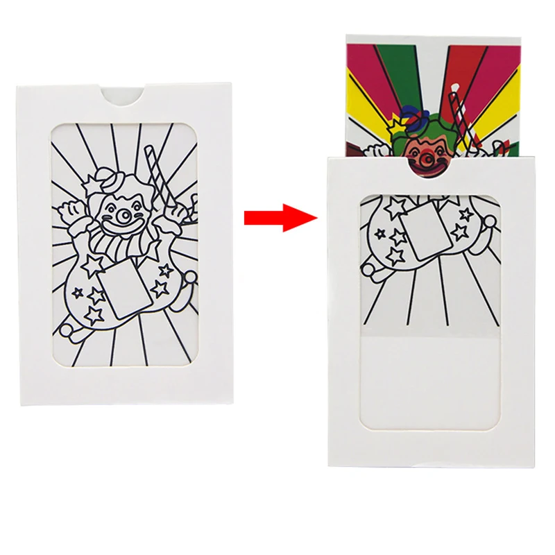 

5pcs clown color changing card magic tricks small size magic props magician gimmick wholesale kids magic trick