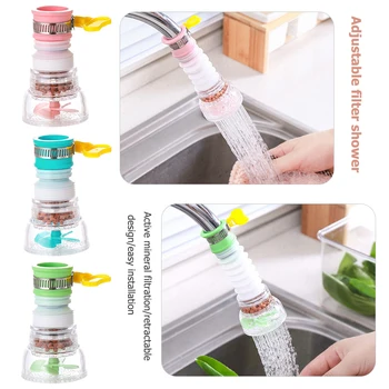 

360 Adjustable Flexible Kitchen Faucet Tap Extender Splash-Proof Water Filter Booster Shower Kitchen Accessories