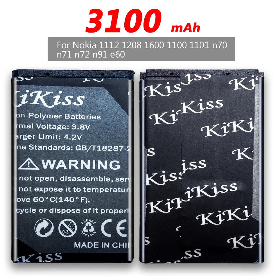 3100 мА/ч, BL-5C BL 5C Батарея для Nokia n70 n71 1112 1208 1600 6230 6330 6263 6267 6270 6555 6600 6630 6670 6680 6681 6682 6820