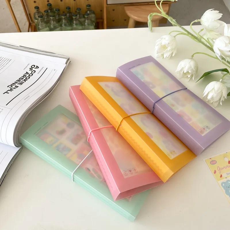 Candy Color Kawaii Bonds Stickers Bills Storage Collect Desktop Organizer Book School Stationery MINKYS stationery organizer stationery storage box