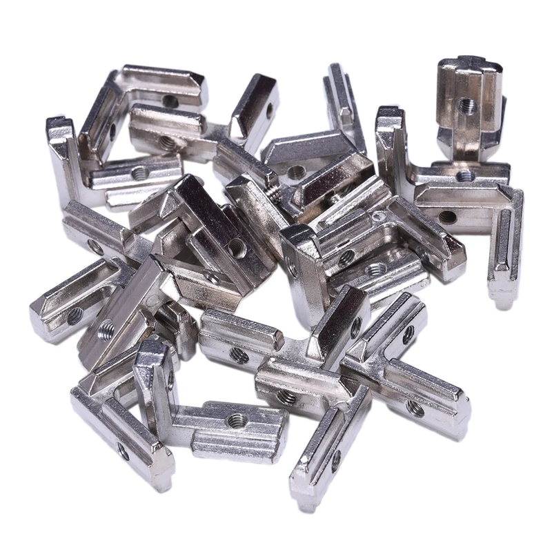

20Pcs T Slot L-Shape Interior Inside Corner Connector Joint Bracket With Screws 4040 Series Slot 8Mm For Aluminum Extrusion Prof