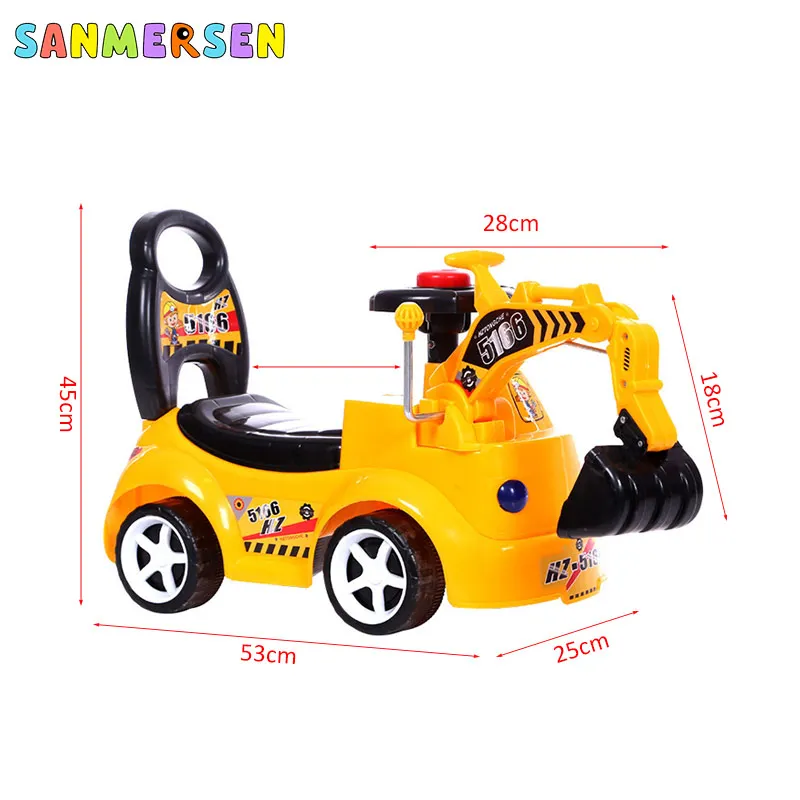 Baby Large Excavator Ride On Toy Balance Walker Simulation Electric Excavator With Music Toys Gift for 2-6 Years Old Kids Toy images - 6