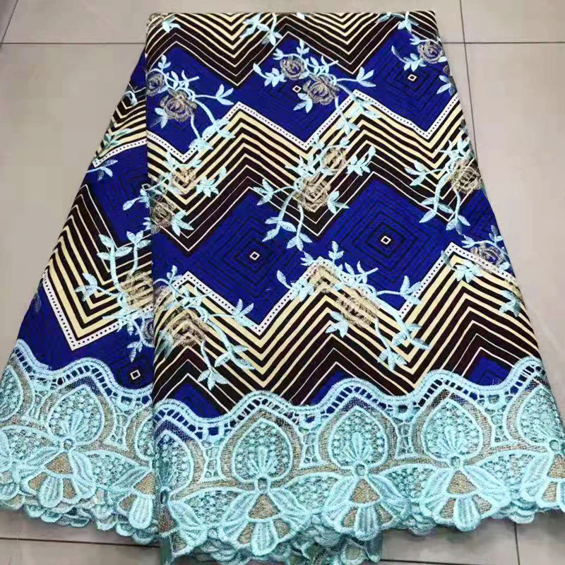 Высокое качество нигерийские кружевные ткани для свадебной вечеринки горячая Распродажа 5 ярдов африканская французская кружевная ткань с воском африканская кружевная ткань