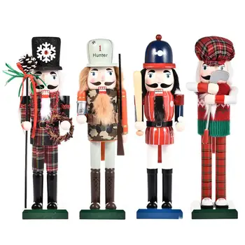 

Wooden Nutcracker Christmas Decorative Nutcracker Figurine Bar Ornament for Home Decor