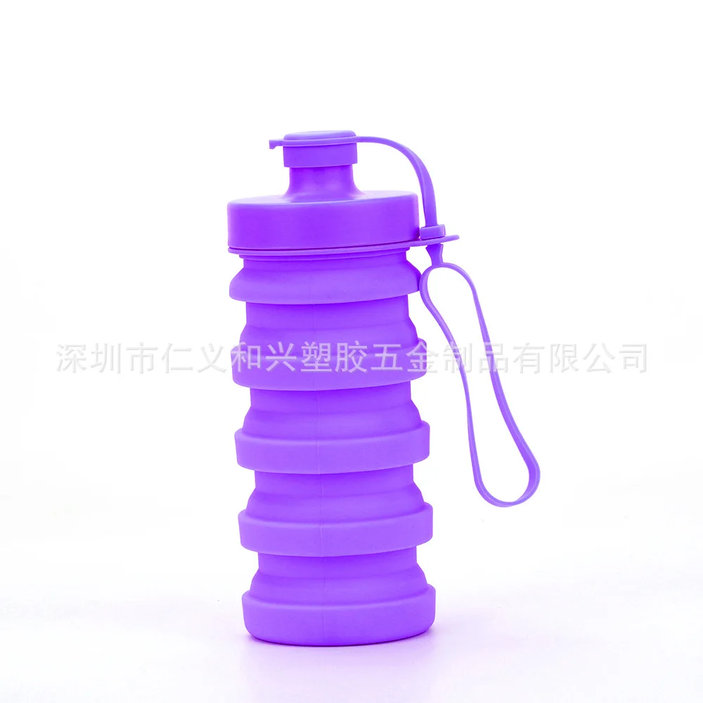 

400ml Thread Foldable Sports Bottle Open Country Riding Silicone Bottle Color Folding Bottle PET Water Bottle