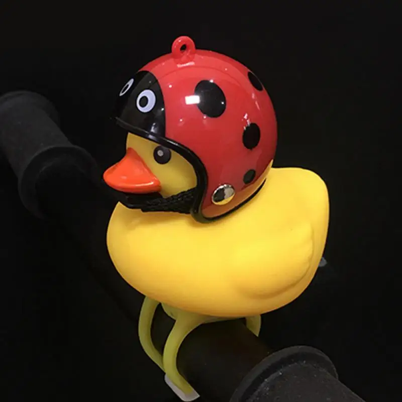 Excellent Cartoon Little Yellow Duck Bicycle Head Light Detachable With Bell Duck Road Bike Outdoor Bell Accessories 1