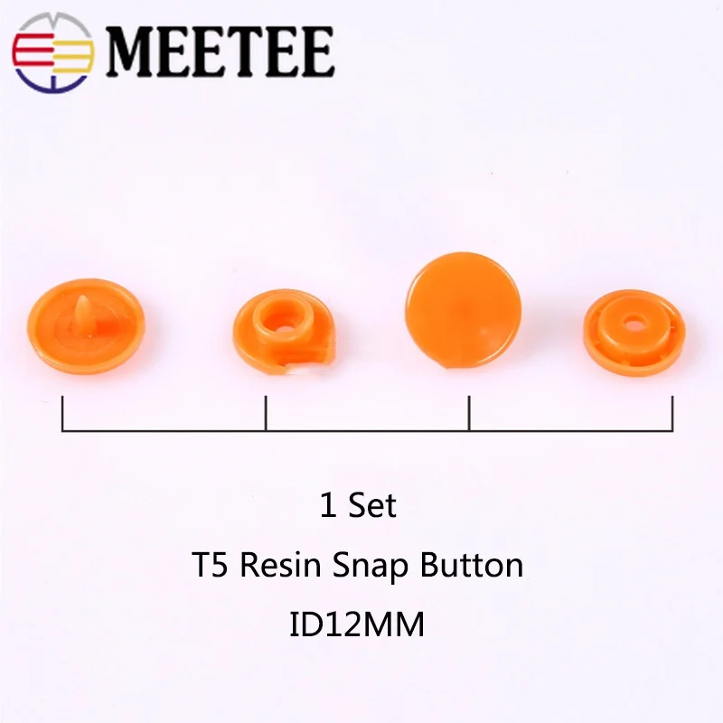 Meetee 1set=360pcs 12mm T5 Snap Button Children's Clothes Plastic Fasteners Punch Press Stud Buttons Installation DIY Sew Tool
