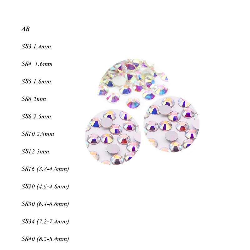 

Hotsell Nail Art Rhinestone Nail Art Rhinestones SS3-SS50 3D Tips DIY Decoration Multi-Size