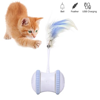 

Cat Toy Electric Cat Funny Cat Stick Feather Smart Electric Balance Car Funny Cat Artifact Interesting Interactive Game
