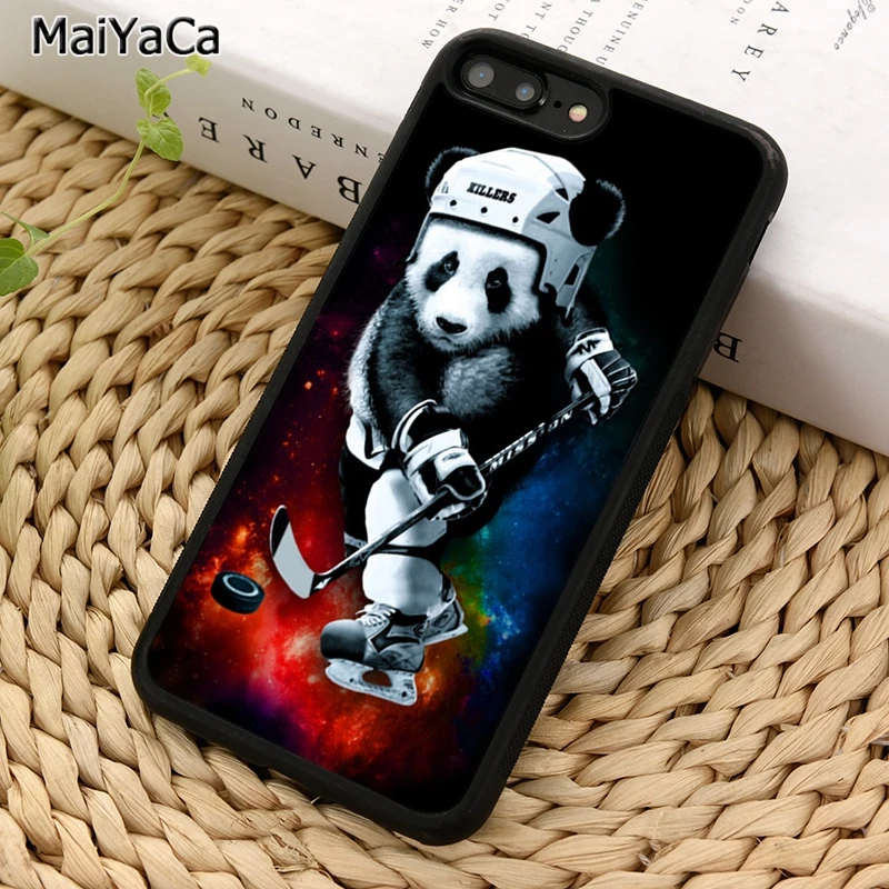 MaiYaCa чехол для телефона с пандой и хоккеем на льду iPhone 5 6 7 8 plus 11 12 Pro X XR XS Max Samsung Galaxy