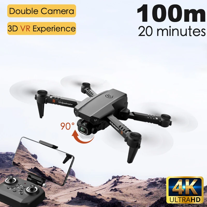 2020 New XT6 Mini 4K Drone HD Double Camera WiFi Fpv Air Pressure Altitude Hold Foldable Quadcopter rc helicopter child Toy Gift