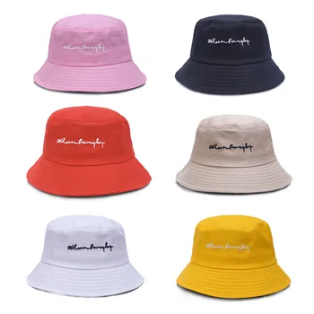 

Adult Floppy Bucket Hat Womens and Men Basin Caps Embroidered Letter Folding Summer Sun Hat Wholesale Round Fishing Hats Hip Hop