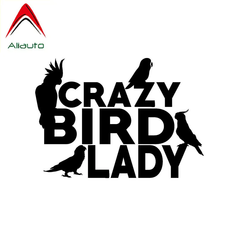 Aliauto мультяшная Автомобильная наклейка Crazy Bird Lady попугай Какаду Conure анти УФ