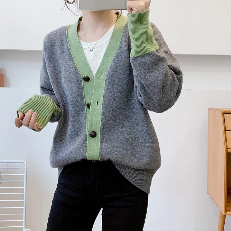 

Ladies Spring 2020 Single Breasted V-Neck Knit Cardigan Sweater