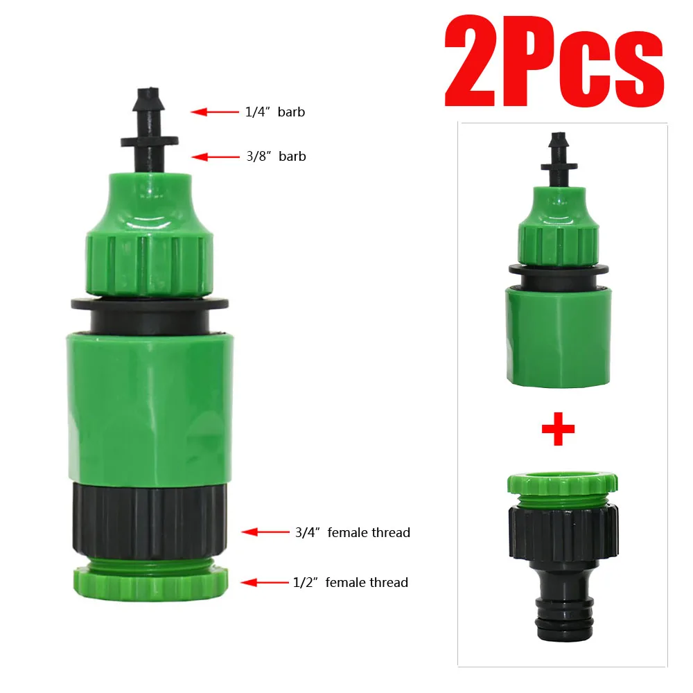 2Pcs Quick Coupling Adapter with 1/4 (ID 4mm) or 3/8'' (8mm) Barbed Connector for Irrigation Garden Watering Gardening Tools garden quick coupling barbed connectors garden hose connector hose connector garden water connector garden hose adapter hose tap adapter tank tap adapter water faucet adapter garden faucet adapter faucet adapter faucet quick connector quick connect valve