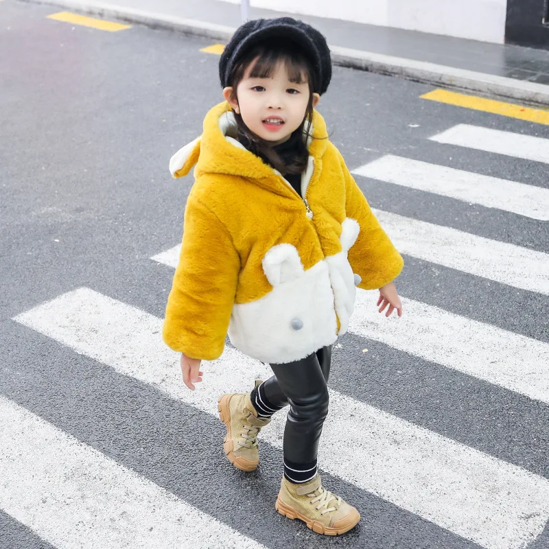 Flannel Kids Coat Baby Girls Winter Jacket Coat Thick Warm Winter Clothes for Girls Hooded Jacket Outerwear for Toddler Baby Gir