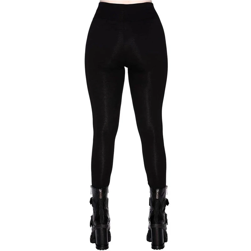 scrunch leggings Pants Women High Waist Gothic Bodycon Pencil Pants Autumn Black Punk Style Five-pointed Star Print Leggings Y2k Streetwear thermal leggings