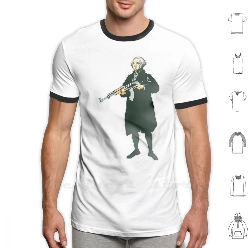 George Washington T Shirt Custom Design Print Ak47 Washington George Washington Rebel Insuriggente Terrorismo Funny America