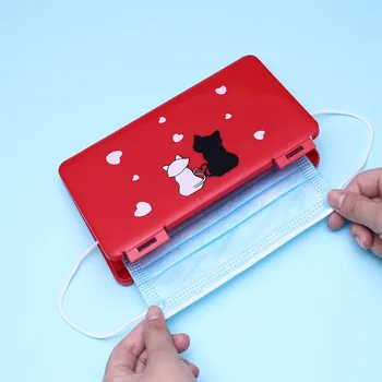 

2pcs Mask Storage Button Type Portable Mask Box Waterproof And Cleaning Portable Facemask Holder Face Mask Storage Box Masque